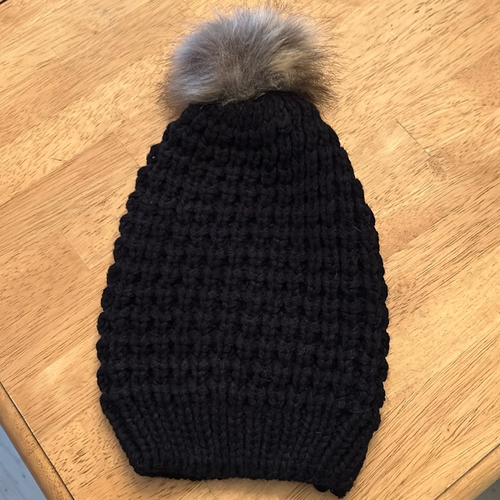 Women's black knit hat